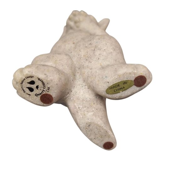 Quarry Critters Caz 2001 Cat Figurine Resin Stone Wave Grin Smile Kitty Vintage - Picture 6 of 10